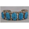 Image 1 : Navajo Silver Turquoise Bracelet by E Redhorse