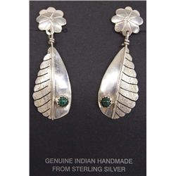 Navajo Sterling Silver Feather Clip On Earrings