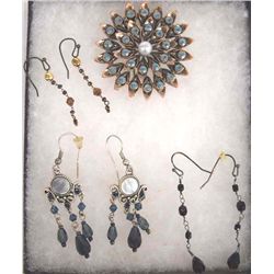 Fashion Jewelry Brooch and Earrings