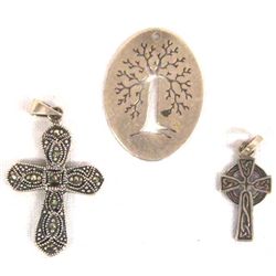 3 Sterling Silver Pendants