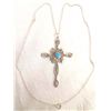 Image 1 : Navajo Sterling Silver & Turquoise Cross Necklace