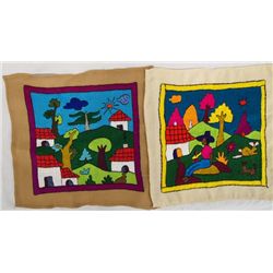 2 South American Pieces of Embroidery on Cloth