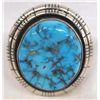 Image 1 : Navajo Sterling Turquoise Ring by Johnson, Sz 7.5