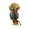 Image 1 : 18KT Yellow Gold 0.04ctw Diamond Bird Pin