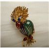 Image 3 : 18KT Yellow Gold 0.04ctw Diamond Bird Pin