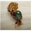 Image 4 : 18KT Yellow Gold 0.04ctw Diamond Bird Pin