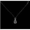 Image 3 : 14KT White Gold 2.29ctw Black Diamond Pendant With Chain