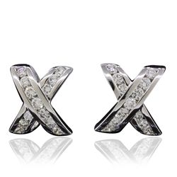 18KT White Gold 1.00ctw Diamond Earrings