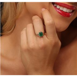 14KT Yellow Gold 2.71ct Emerald Ring