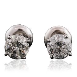 14KT White Gold 1.57ctw Diamond Solitaire Earrings