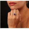 Image 2 : 14KT White Gold 4.85ct Ruby and Diamond Ring