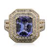 Image 3 : 14KT Yellow Gold 3.52ct Tanzanite and Diamond Ring