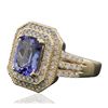 Image 4 : 14KT Yellow Gold 3.52ct Tanzanite and Diamond Ring