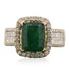 Image 3 : 14KT Yellow Gold 3.06ct Emerald and Diamond Ring