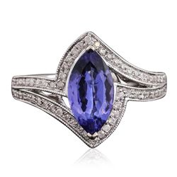 14KT White Gold 1.57ct Tanzanite and Diamond Ring