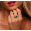 Image 2 : 14KT Yellow Gold 2.11ct Emerald and Diamond Ring