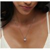 Image 5 : 14KT White Gold 1.02ctw Diamond Pendant With Chain