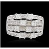 Image 3 : 14KT White Gold 0.88ctw Diamond Ring