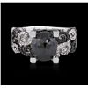 Image 3 : 14KT White Gold 3.92ctw Black Diamond Ring