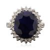 Image 3 : 14KT White Gold 9.38ct Sapphire and Diamond Ring