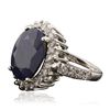 Image 4 : 14KT White Gold 9.38ct Sapphire and Diamond Ring