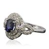 Image 2 : 14KT White Gold 1.02ct Sapphire and Diamond Ring