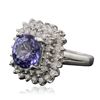 Image 2 : 14KT White Gold 3.11ct Tanzanite and Diamond Ring