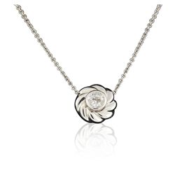 14KT White Gold 0.60ctw Diamond Pendant With Chain