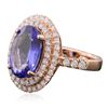 Image 4 : 14KT Rose Gold 5.26ct Tanzanite and Diamond Ring