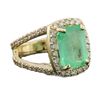 Image 4 : 14KT Yellow Gold 7.22ct Emerald and Diamond Ring