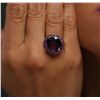 Image 6 : 14KT Yellow Gold 13.57ct Amethyst and Ruby Ring