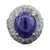 Image 3 : 14KT White Gold 8.71ct Tanzanite and Diamond Ring