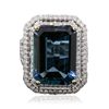 Image 3 : 14KT Two-Tone Gold 16.06ct Topaz and Diamond Ring