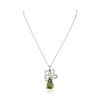 Image 1 : 18KT White Gold 11.92ct Peridot and Diamond Pendant With Chain