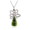Image 2 : 18KT White Gold 11.92ct Peridot and Diamond Pendant With Chain