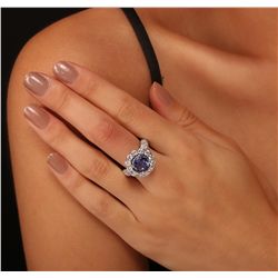 14KT White Gold 2.23ct Tanzanite and Diamond Ring