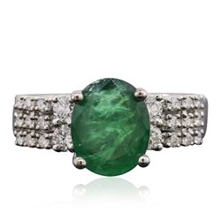 18KT White Gold 3.09ct Emerald and Diamond Ring