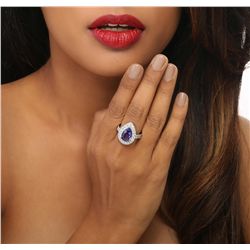 14KT White Gold 2.82ct Tanzanite and Diamond Ring