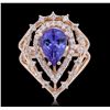 Image 3 : 14KT Rose Gold 2.39ct Tanzanite and Diamond Ring