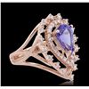 Image 4 : 14KT Rose Gold 2.39ct Tanzanite and Diamond Ring