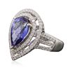 Image 4 : 14KT Two-Tone 5.39ct Tanzanite and Diamond Ring