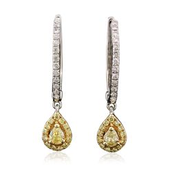 14KT Two-Tone Gold Yellow Diamond Earrings