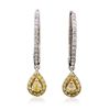 Image 1 : 14KT Two-Tone Gold Yellow Diamond Earrings