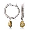 Image 2 : 14KT Two-Tone Gold Yellow Diamond Earrings