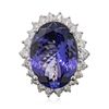 Image 3 : 14KT White Gold GIA Certified 23.77ct Tanzanite and Diamond Ring