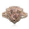 Image 3 : 14KT Rose Gold 1.93ct Morganite and Diamond Ring