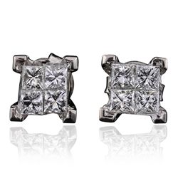 14KT White Gold 1.33ctw Diamond Earrings