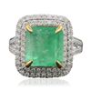 Image 3 : 14KT Two-Tone Gold 5.80ct Emerald and Diamond Ring