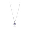 Image 4 : 18KT White Gold 3.61ct Tanzanite and Diamond Pendant With Chain