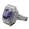 Image 4 : 14KT White Gold 4.29ct Tanzanite and Diamond Ring